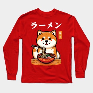 Japanese Shiba Ramen Long Sleeve T-Shirt